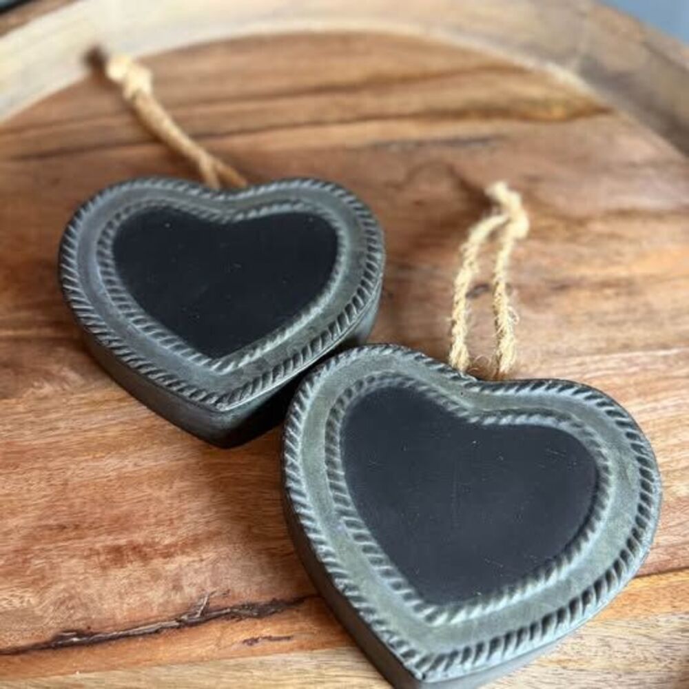 Set of 2 Rustic Metal Heart Wall Hangings